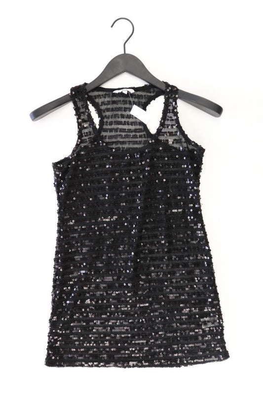 New Look Trägertop Gr. UK 12 (M) mit Pailletten schwarz aus Polyester