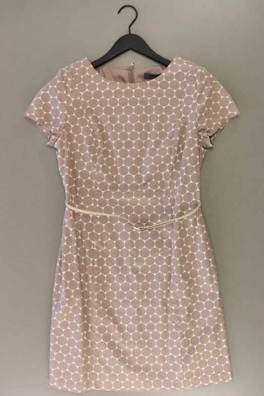 s.Oliver Premium Kurzarmkleid Gr. 40 gepunktet mit Gürtel braun