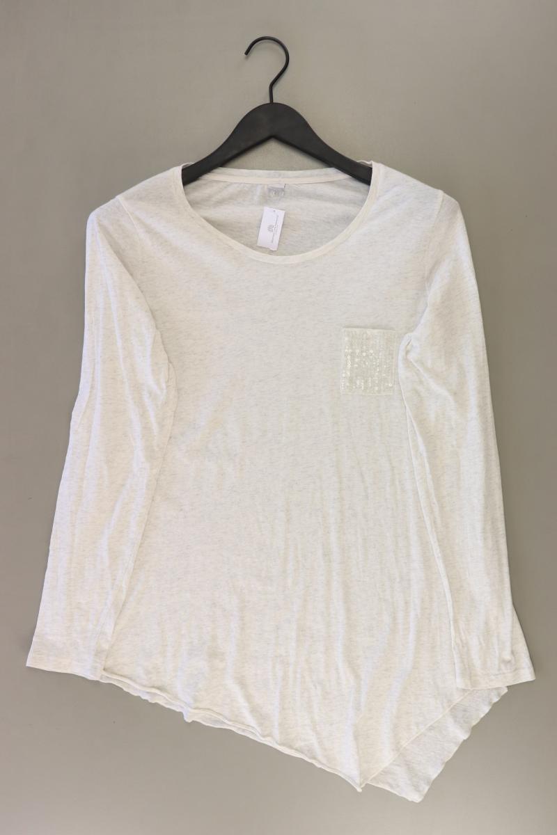 s.Oliver Longsleeve-Shirt Gr. 40 Langarm mit Pailletten creme aus Baumwolle