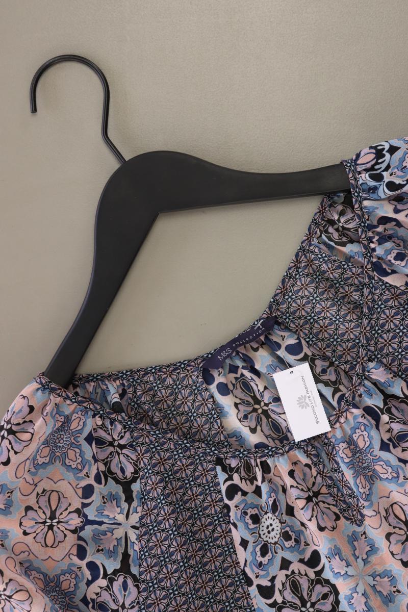 M&S Regular Bluse Gr. 40 3/4 Ärmel blau aus Polyester