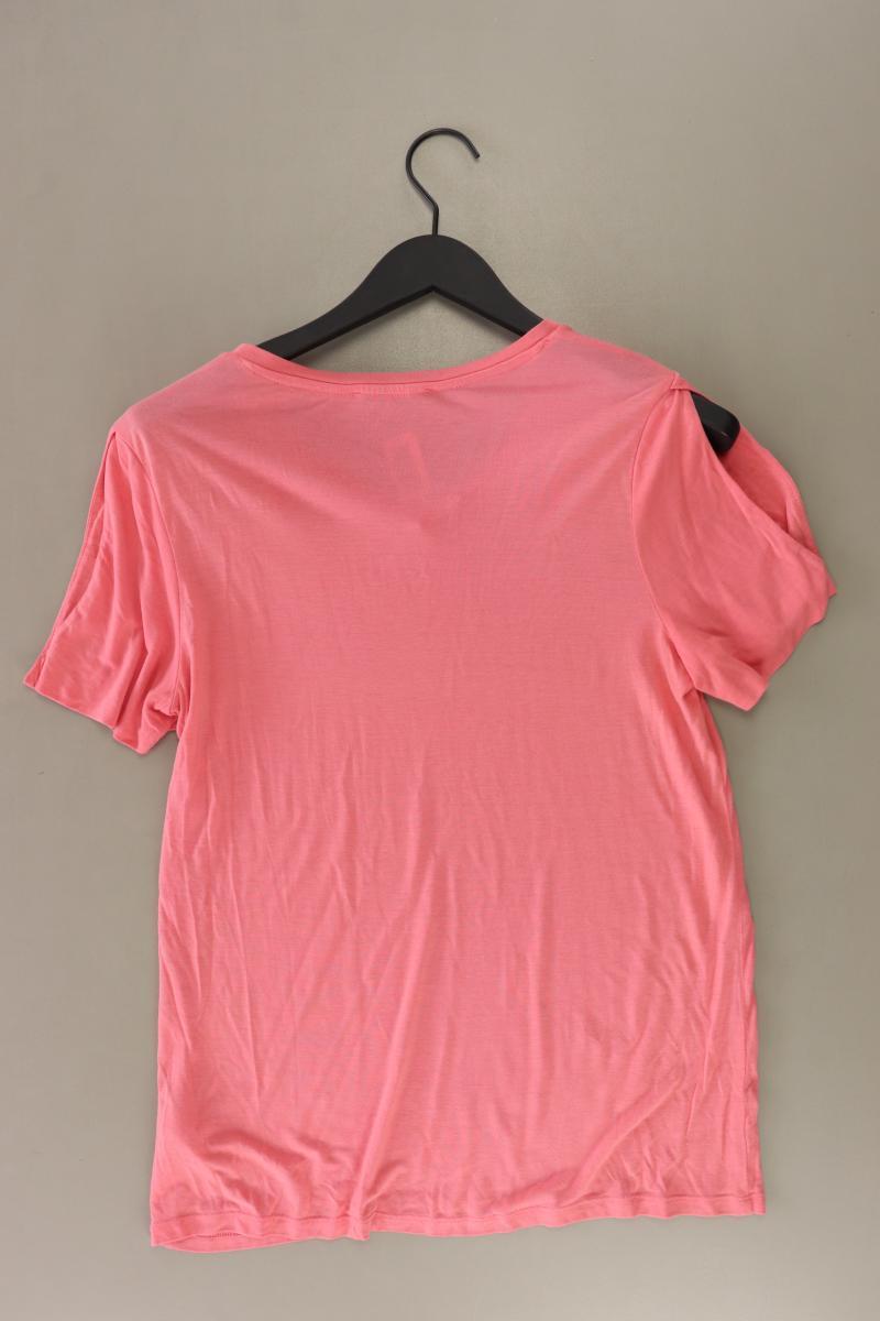 Esprit Shirt mit V-Ausschnitt Gr. L Kurzarm rosa aus Viskose