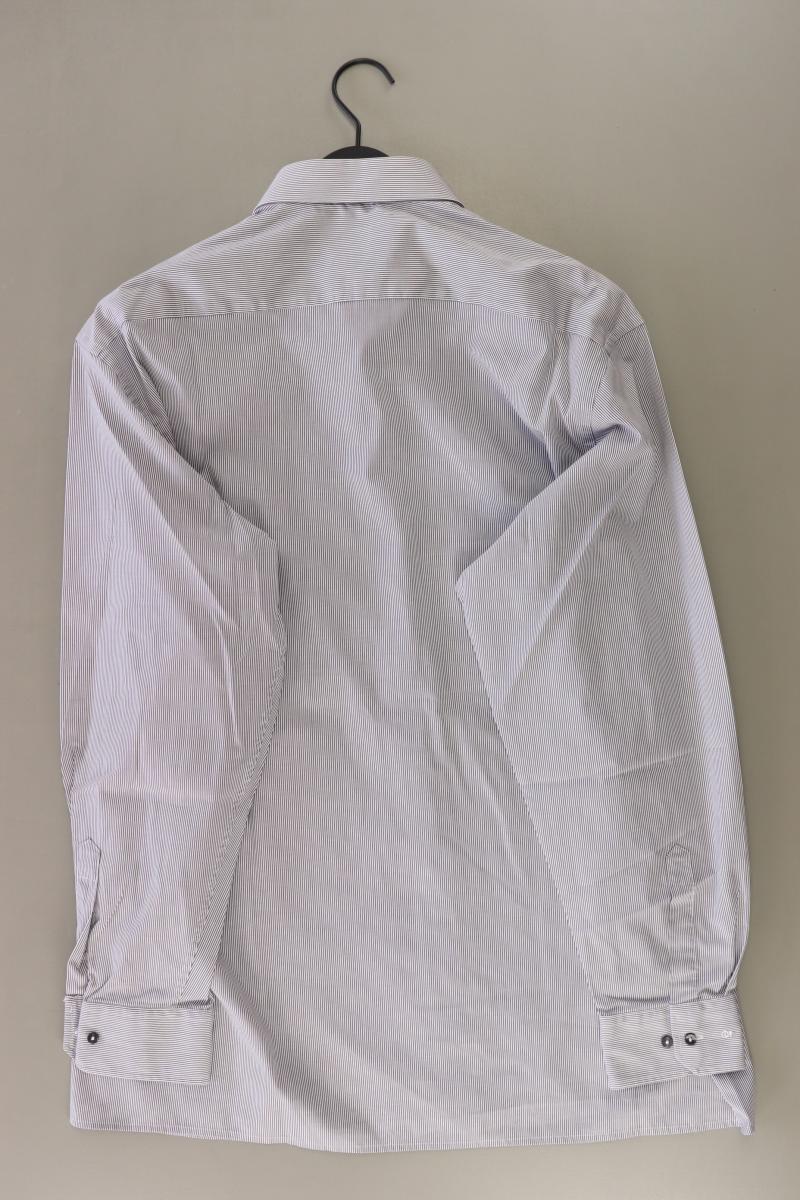 Eterna Langarmhemd für Herren Gr. Hemdgröße 45 gestreift grau aus Baumwolle