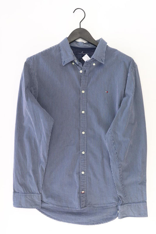 Tommy Hilfiger Langarmhemd für Herren Gr. XL gestreift blau aus Baumwolle