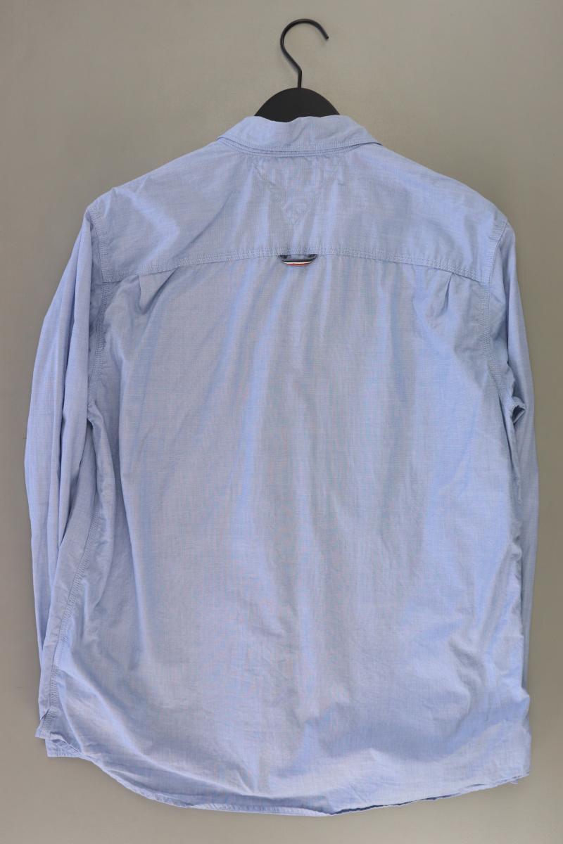 Hilfiger Denim Langarmhemd für Herren Gr. XL blau aus Baumwolle