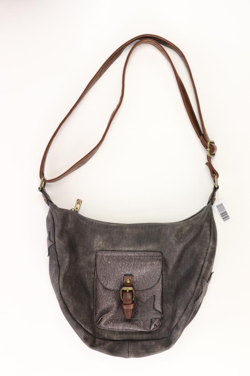 Mandoline Umhängetasche grau aus Kunstleder