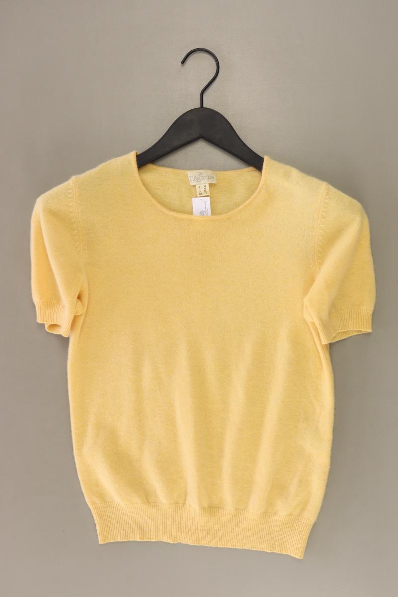 Elegance Paris T-Shirt Gr. 38 Kurzarm Vintage gelb aus Kaschmir