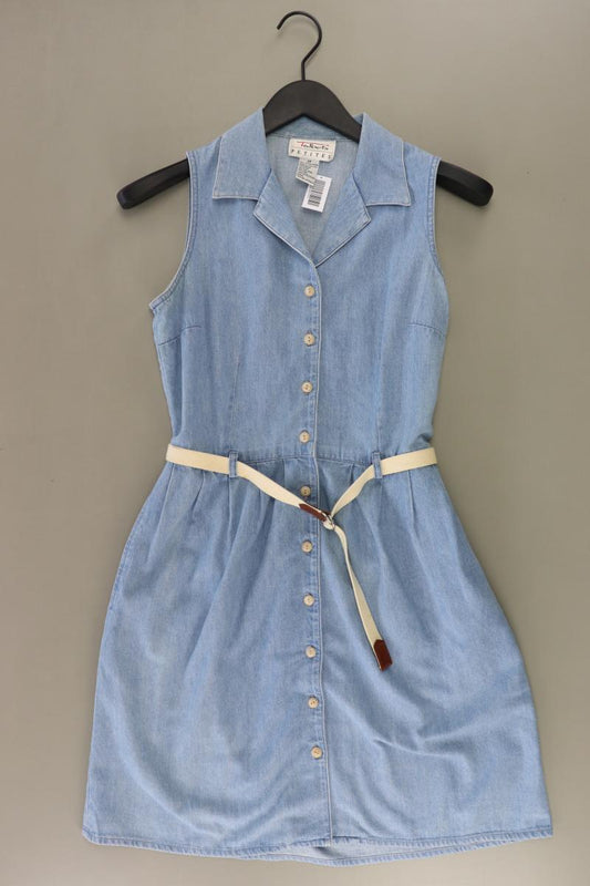 TALBOTS Jeanskleid Gr. 36 mit Gürtel Ärmellos Vintage blau aus Baumwolle