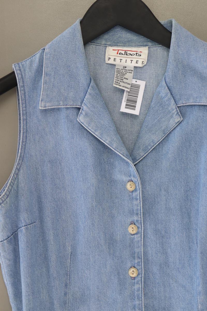 TALBOTS Jeanskleid Gr. 36 mit Gürtel Ärmellos Vintage blau aus Baumwolle