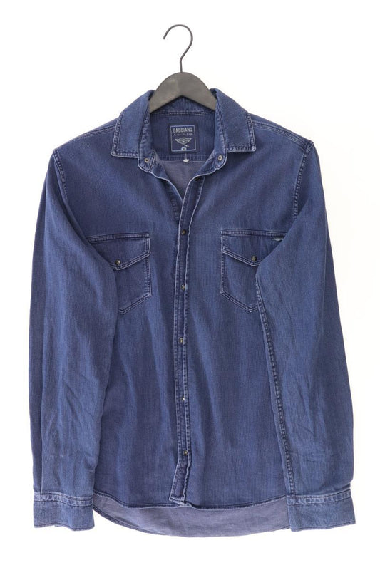 Gabbiano Jeanshemd für Herren Gr. M Langarm Vintage blau aus Baumwolle