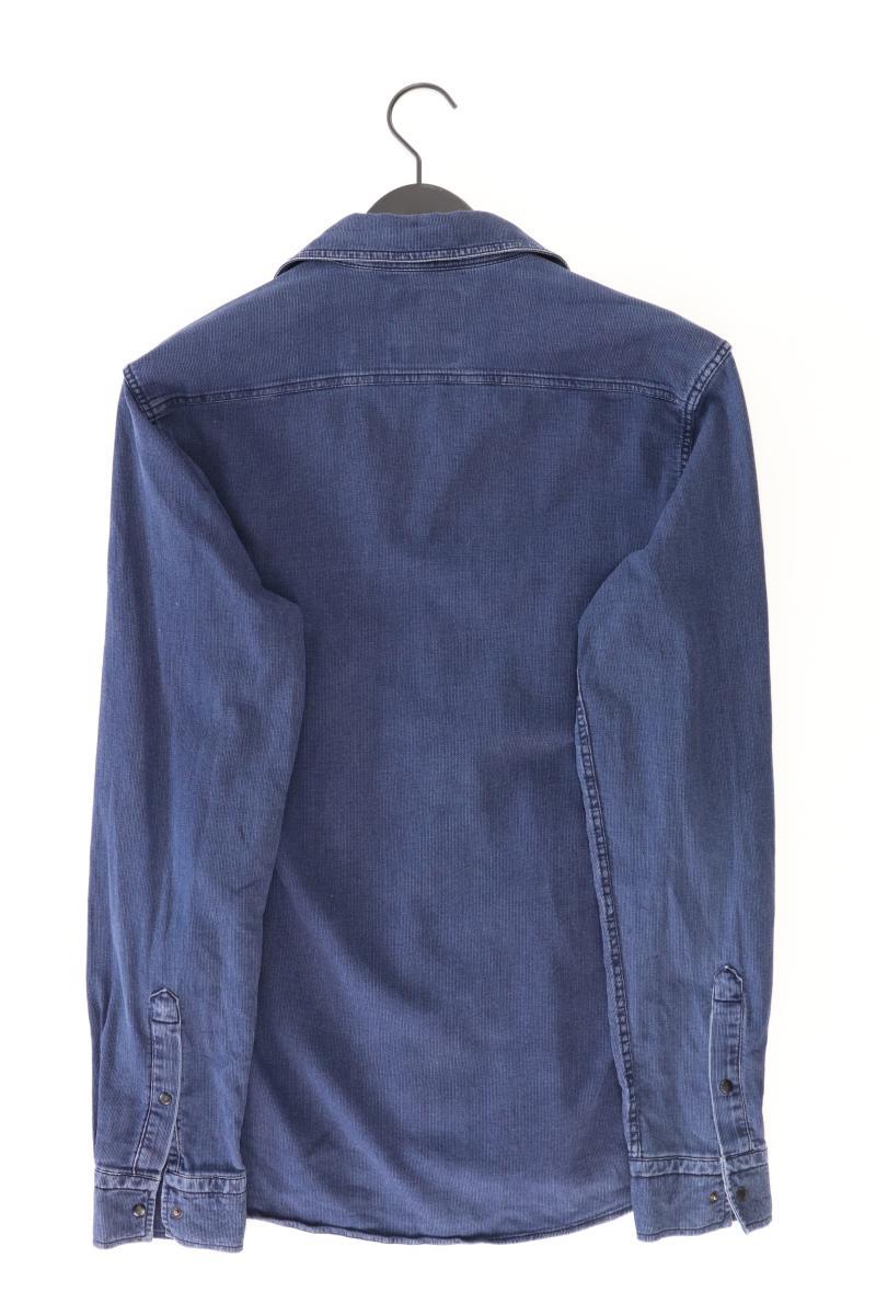 Gabbiano Jeanshemd für Herren Gr. M Langarm Vintage blau aus Baumwolle