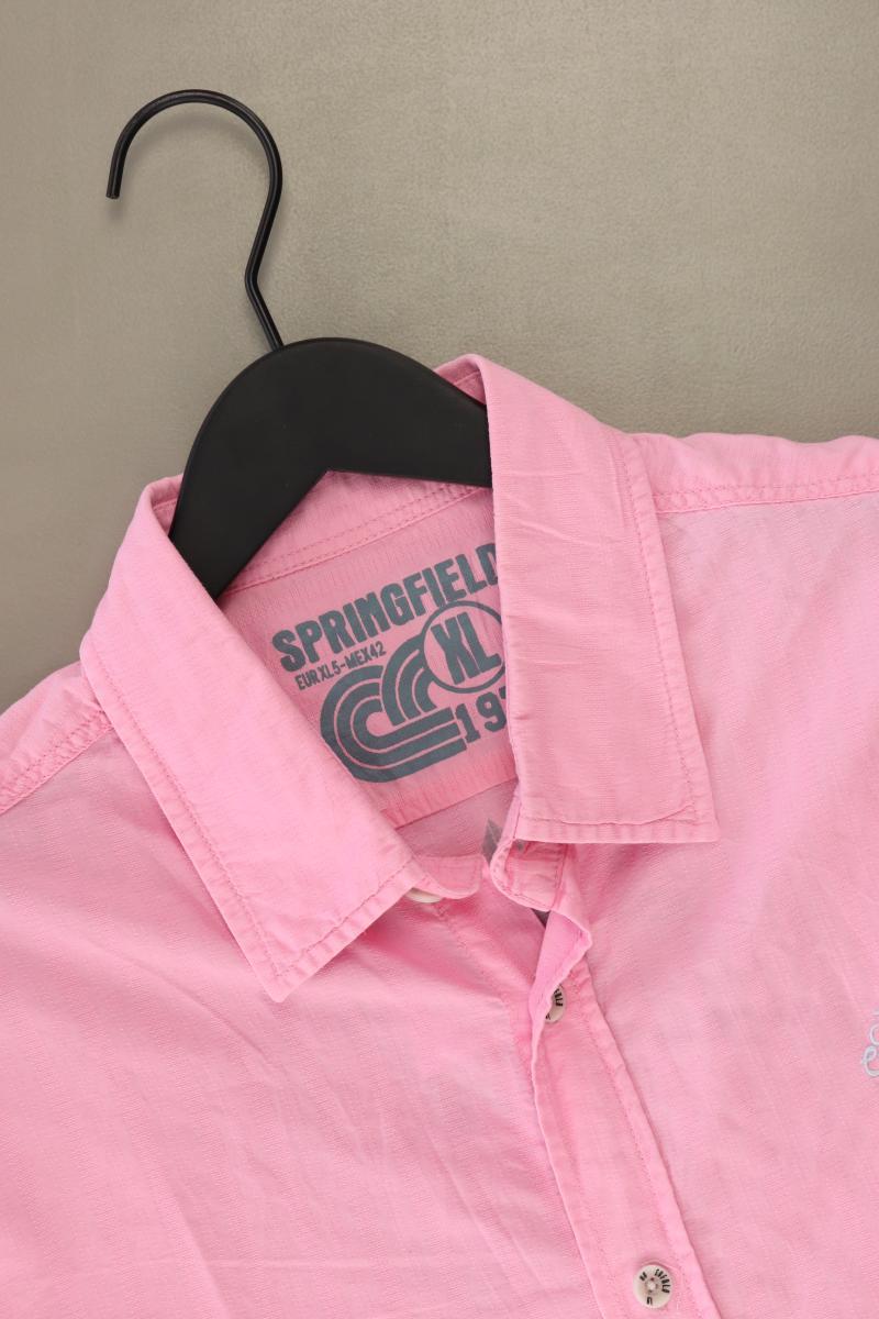 Springfield Kurzarmhemd für Herren Gr. XL rosa aus Baumwolle