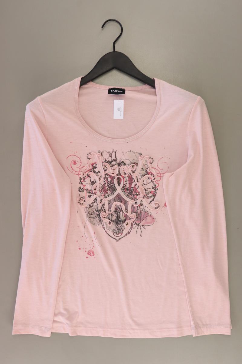 Taifun Printshirt Gr. 44 Langarm rosa aus Polyester