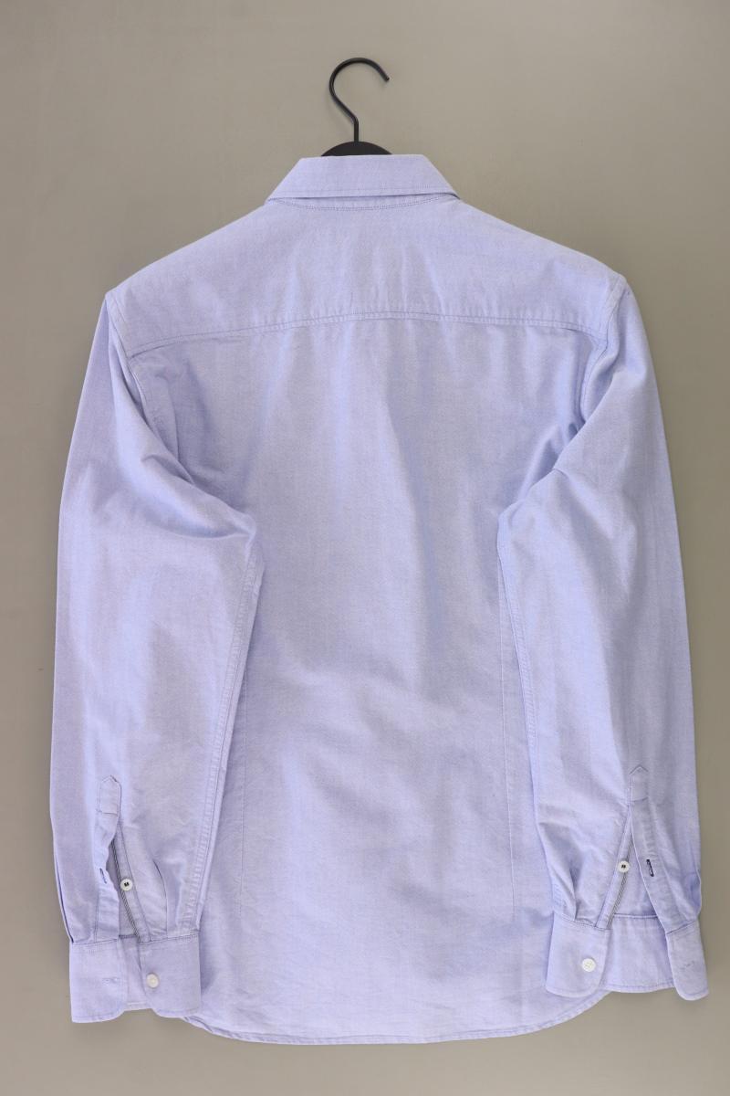 Mango Langarmhemd für Herren Gr. L blau aus Baumwolle