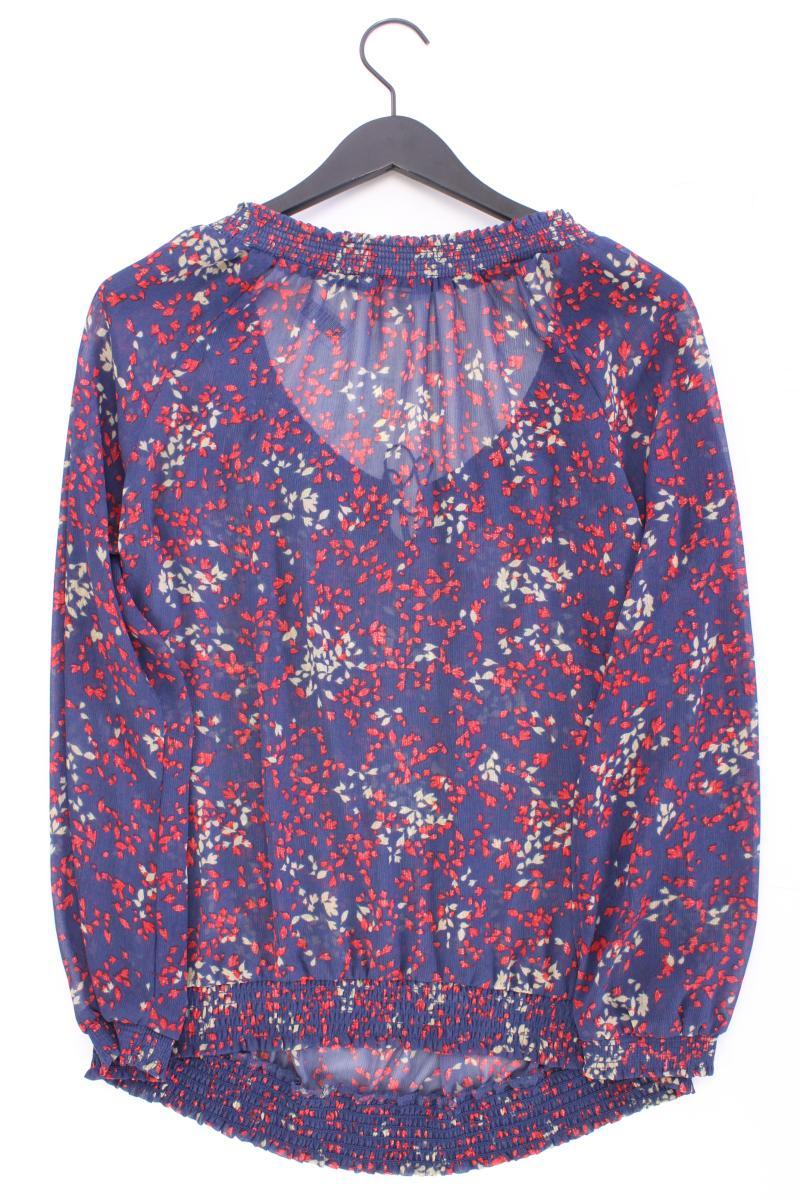 Esprit Chiffonbluse Gr. 42 mit Blumenmuster Langarm blau