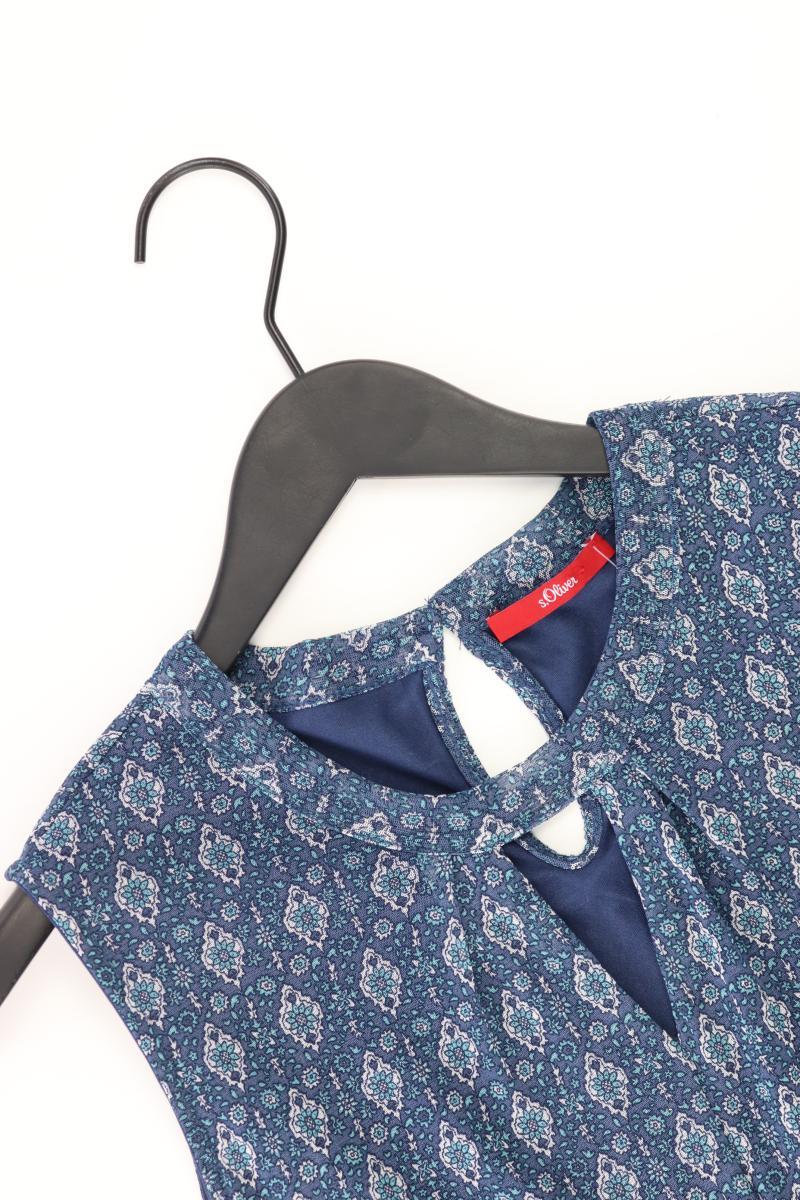 s.Oliver Chiffonbluse Gr. 34 geometrisches Muster Ärmellos blau