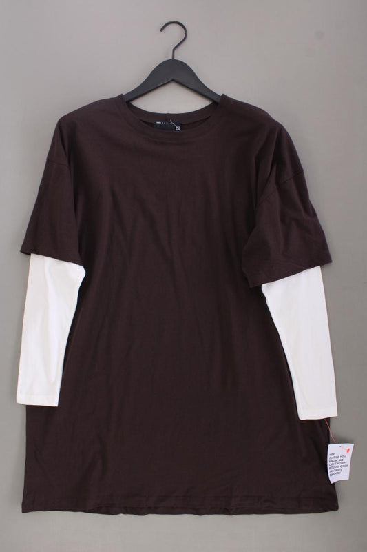 Asos Oversize Shirtkleid Gr. 32 neu mit Etikett Langarm braun aus Baumwolle