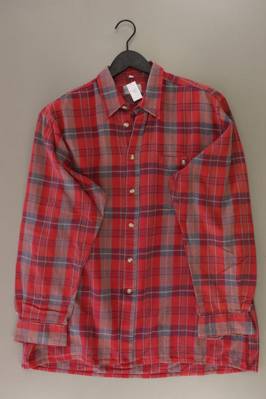 Vintage Hemd für Herren Gr. Hemdgröße 43 kariert Langarm rot aus Baumwolle