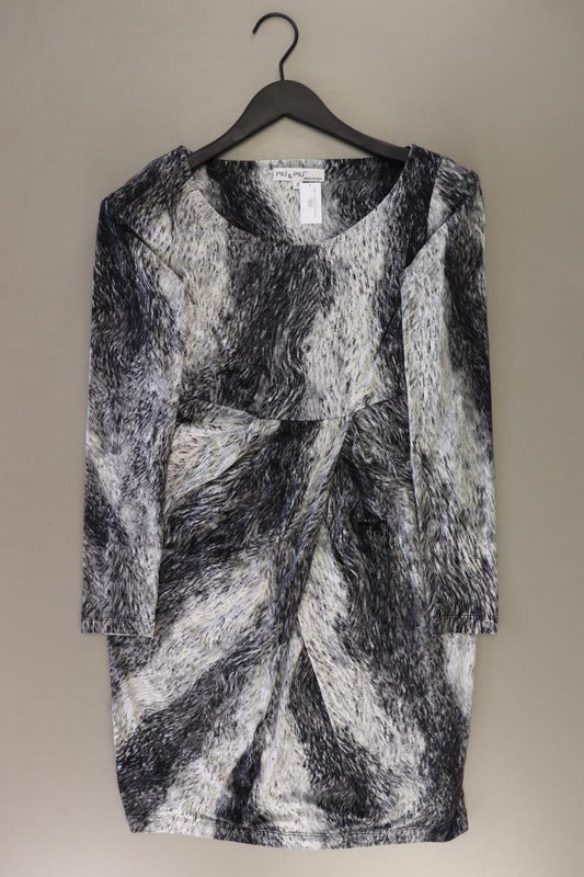 PiuPiu Stretchkleid Gr. 36 Langarm grau aus Viskose