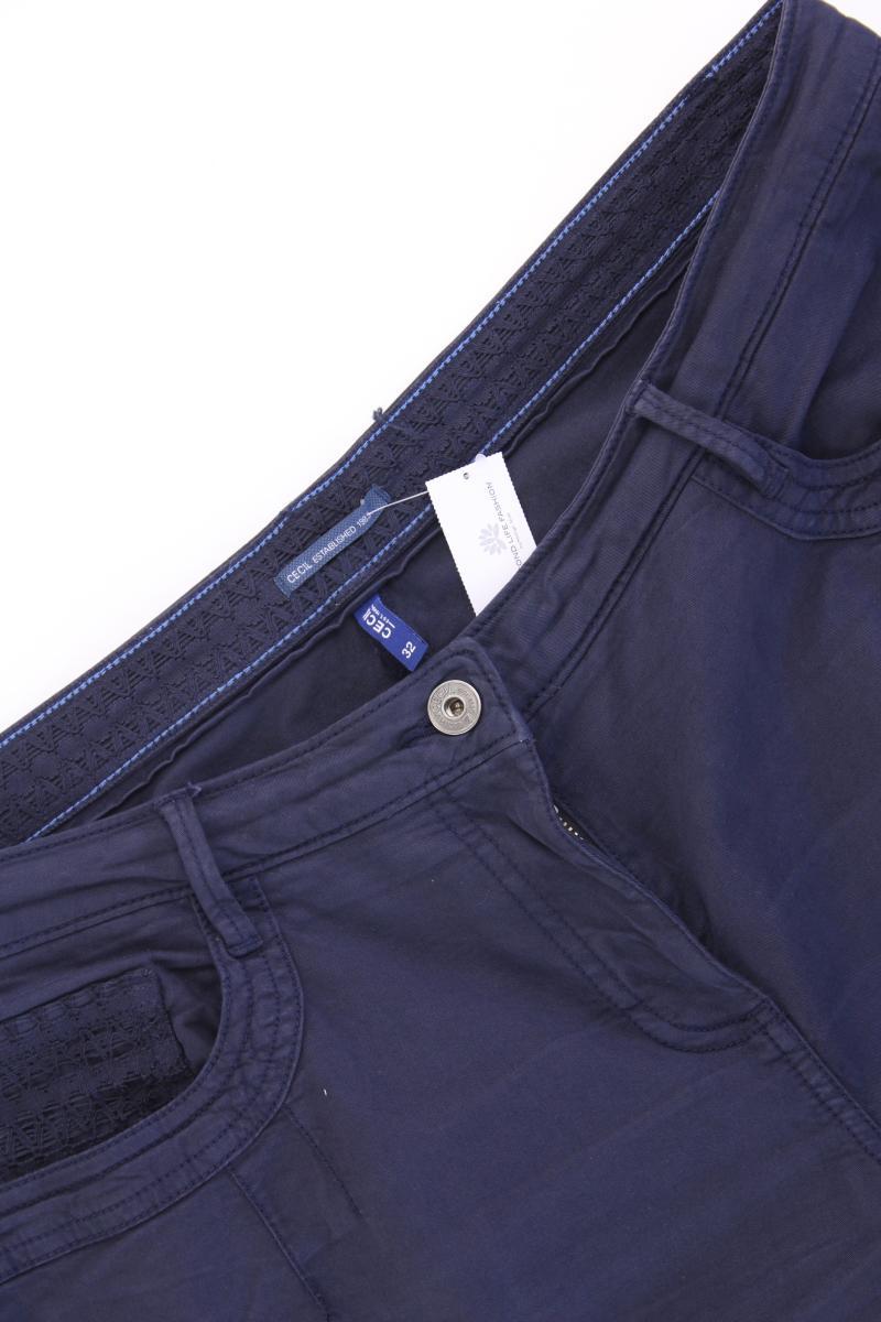 Cecil Stoffhose Gr. W32/L34 blau aus Baumwolle