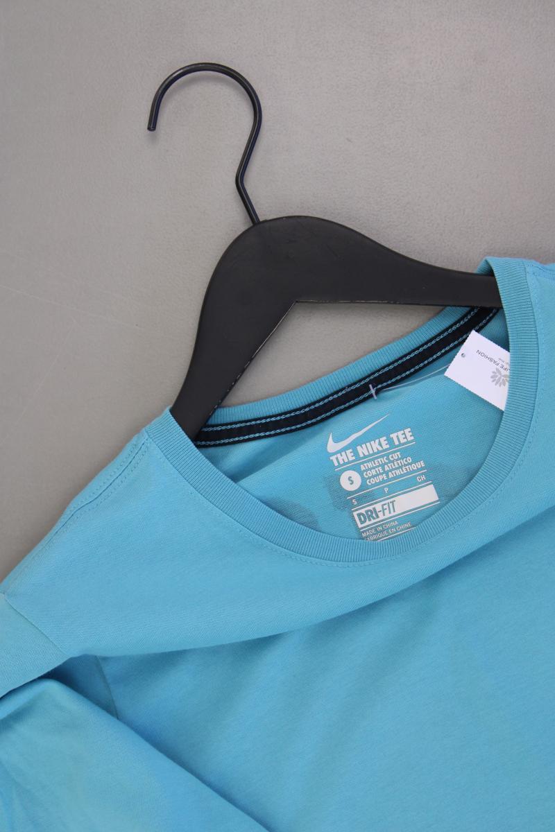 Nike Sportshirt für Herren Gr. S Kurzarm türkis aus Baumwolle