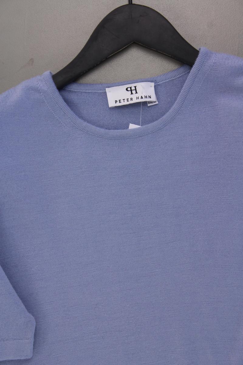 Peter Hahn Strickshirt aus Wolle Gr. 40 Kurzarm blau
