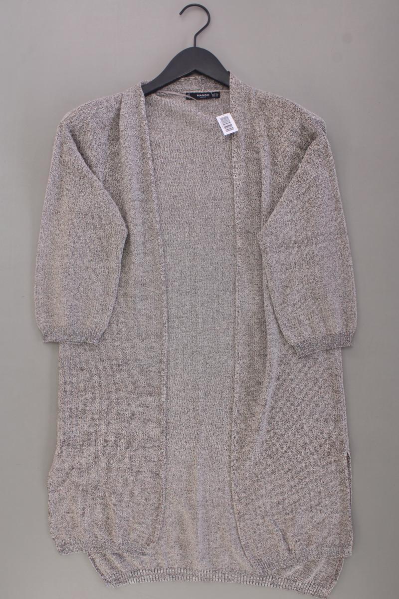 Mango Strickjacke Gr. S 3/4 Ärmel mit Glitzer grau