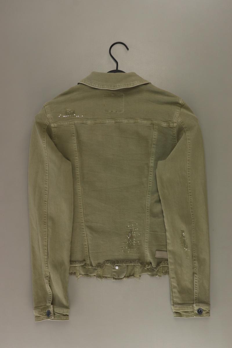 s.Oliver Übergangsjacke Gr. 36 mit Pailletten olivgrün aus Baumwolle