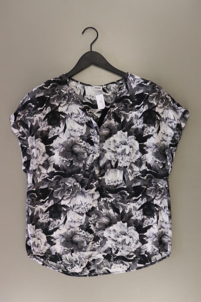 Object Kurzarmbluse Gr. L mit Blumenmuster grau aus Baumwolle
