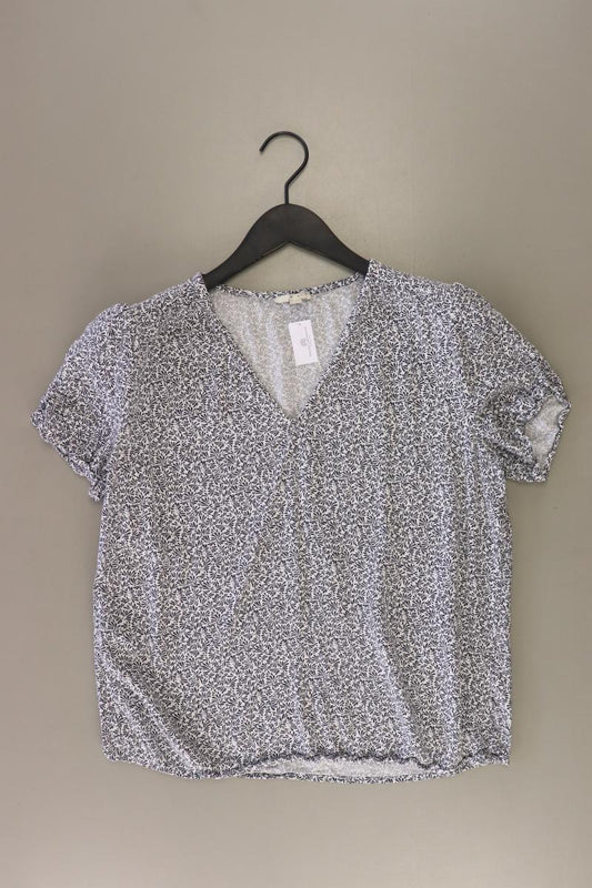 edc by Esprit Shirt mit V-Ausschnitt Gr. L Kurzarm blau aus Viskose