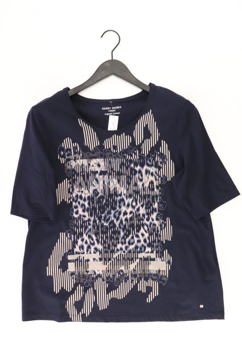 Gerry Weber Printshirt Gr. 44 Kurzarm blau aus Baumwolle