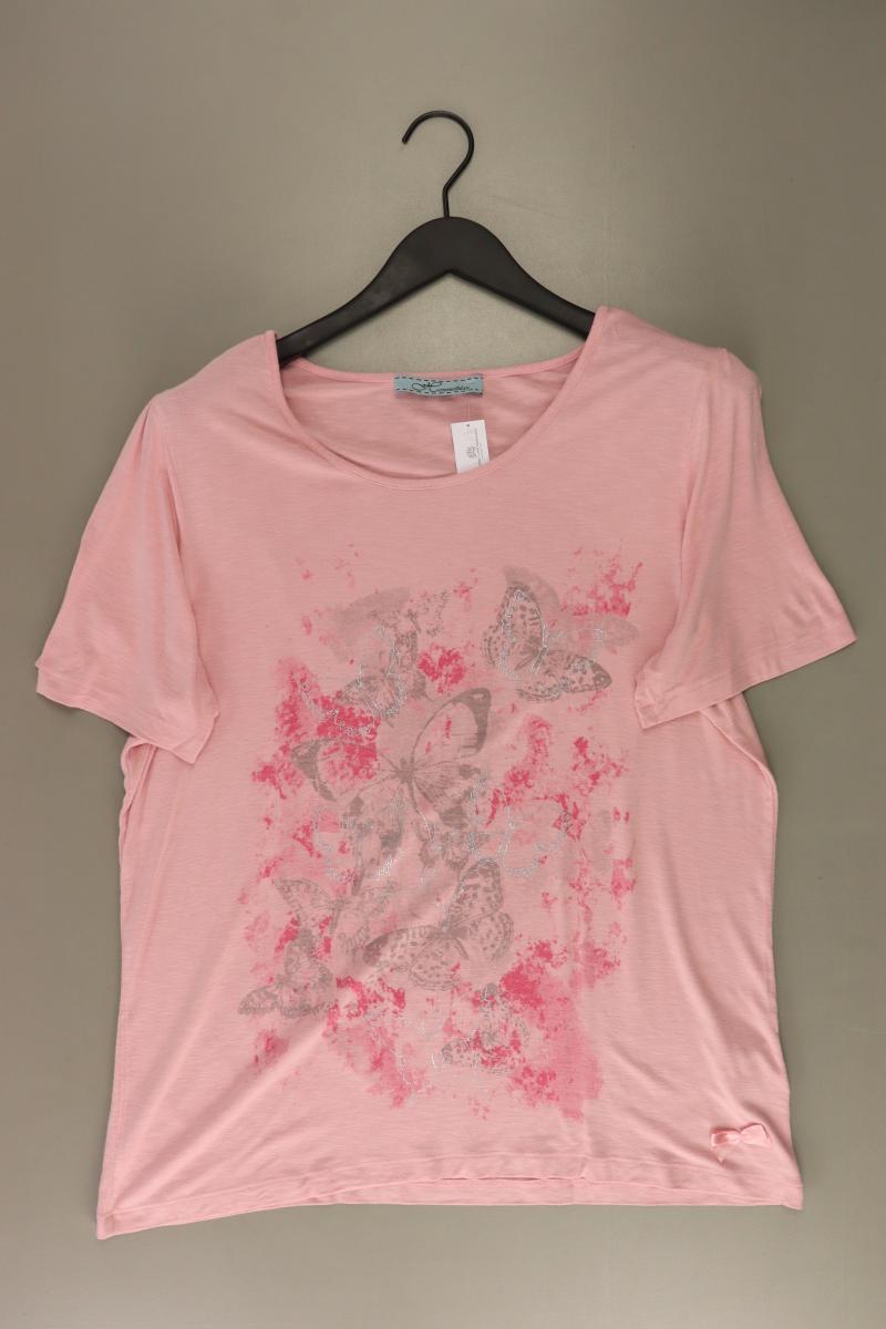 Himmelblau Printshirt Gr. 46 Kurzarm rosa aus Viskose