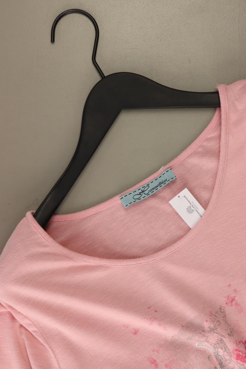 Himmelblau Printshirt Gr. 46 Kurzarm rosa aus Viskose