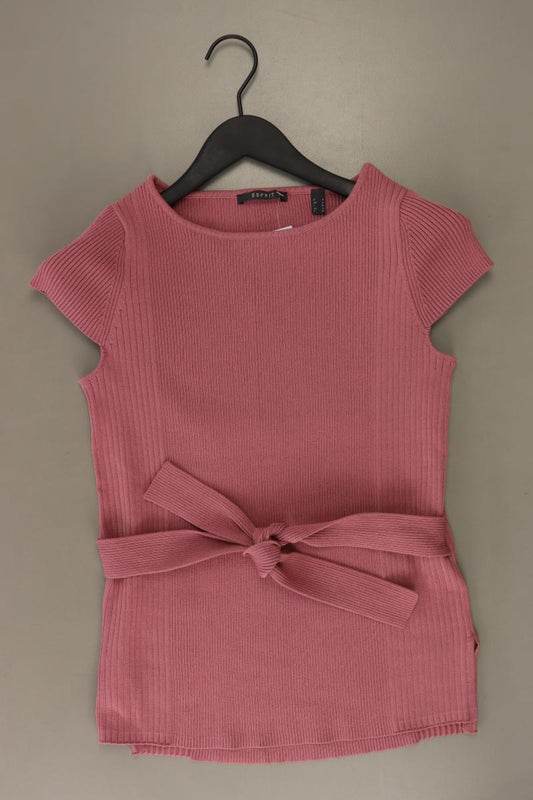 Esprit T-Shirt Gr. S mit Gürtel Kurzarm rosa aus Baumwolle