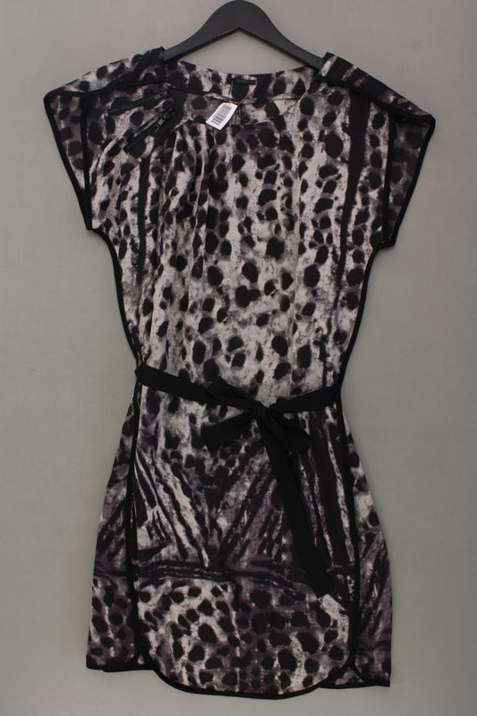 IKKS Kurzarmkleid Gr. 38 mit Tierdruck mit Gürtel grau aus Polyester