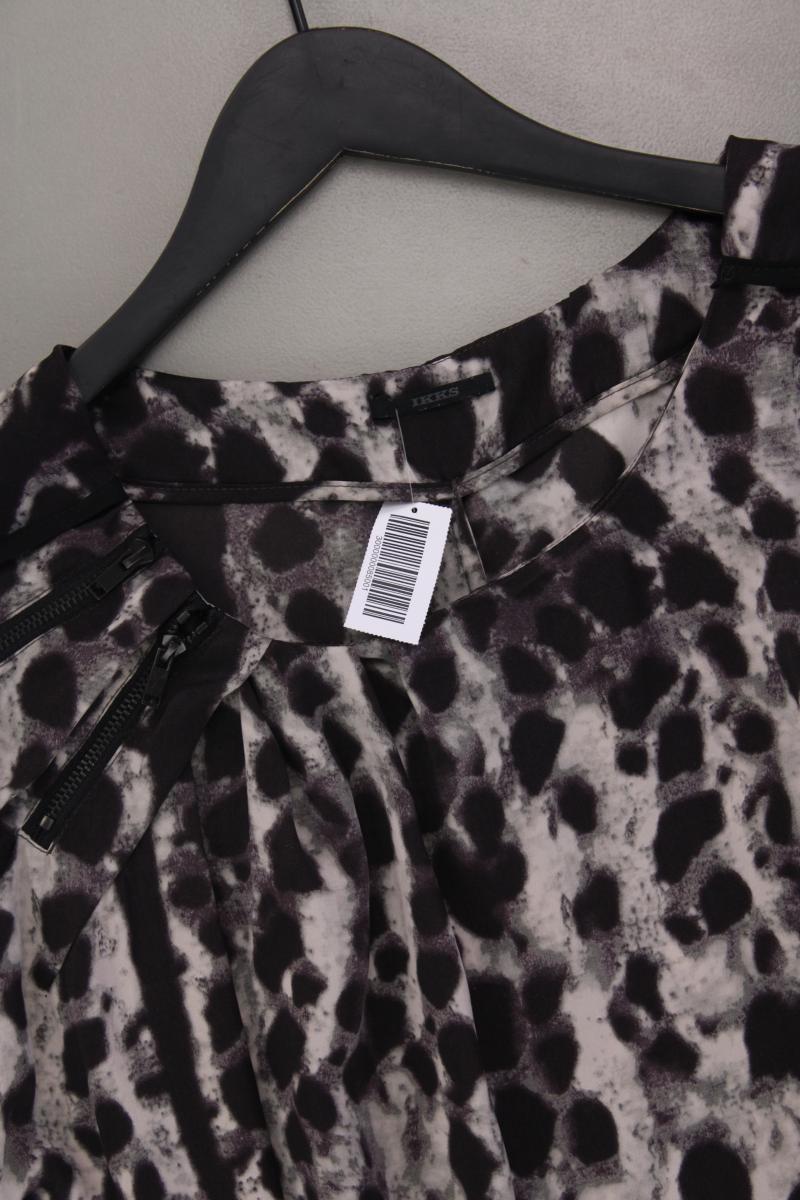 IKKS Kurzarmkleid Gr. 38 mit Tierdruck mit Gürtel grau aus Polyester
