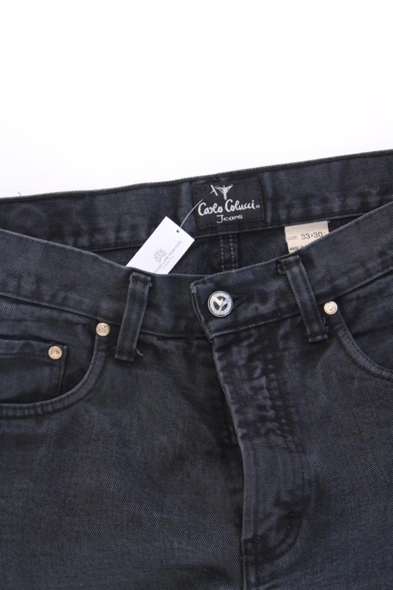 Carlo Colucci Straight Jeans für Herren Gr. W33/L30 Vintage grau aus Baumwolle