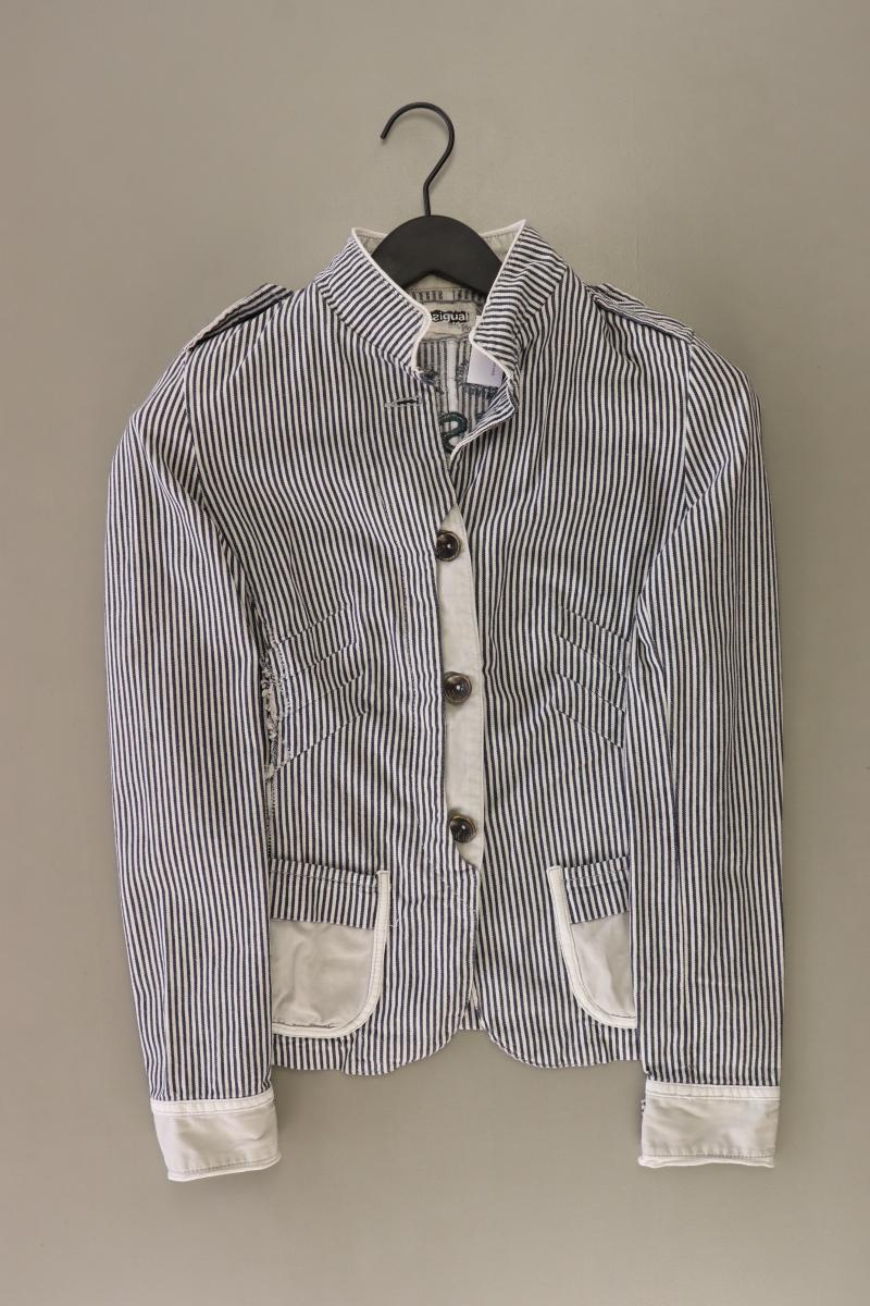 Desigual Übergangsjacke Gr. 38 gestreift grau aus Baumwolle