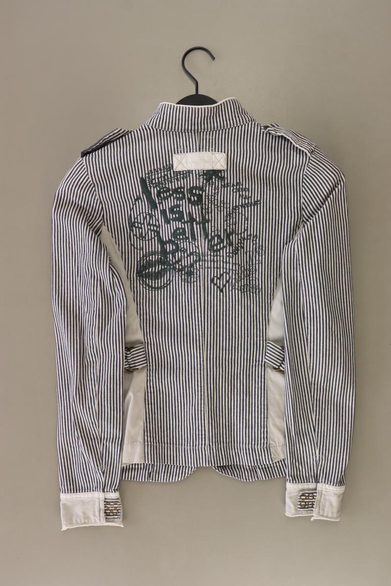 Desigual Übergangsjacke Gr. 38 gestreift grau aus Baumwolle