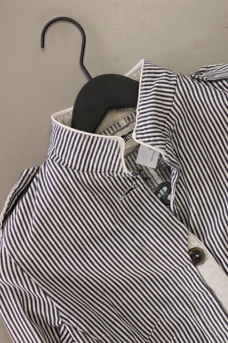 Desigual Übergangsjacke Gr. 38 gestreift grau aus Baumwolle