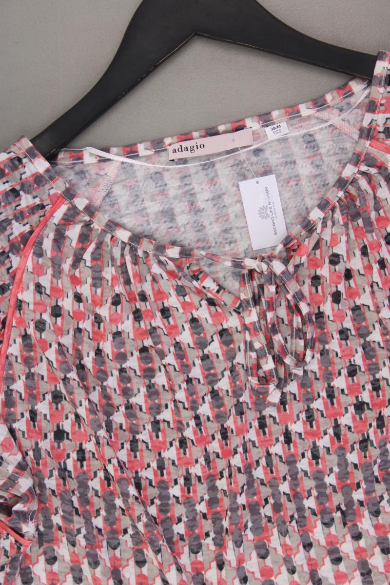 Adagio T-Shirt Gr. 38 geometrisches Muster neuwertig Kurzarm mehrfarbig
