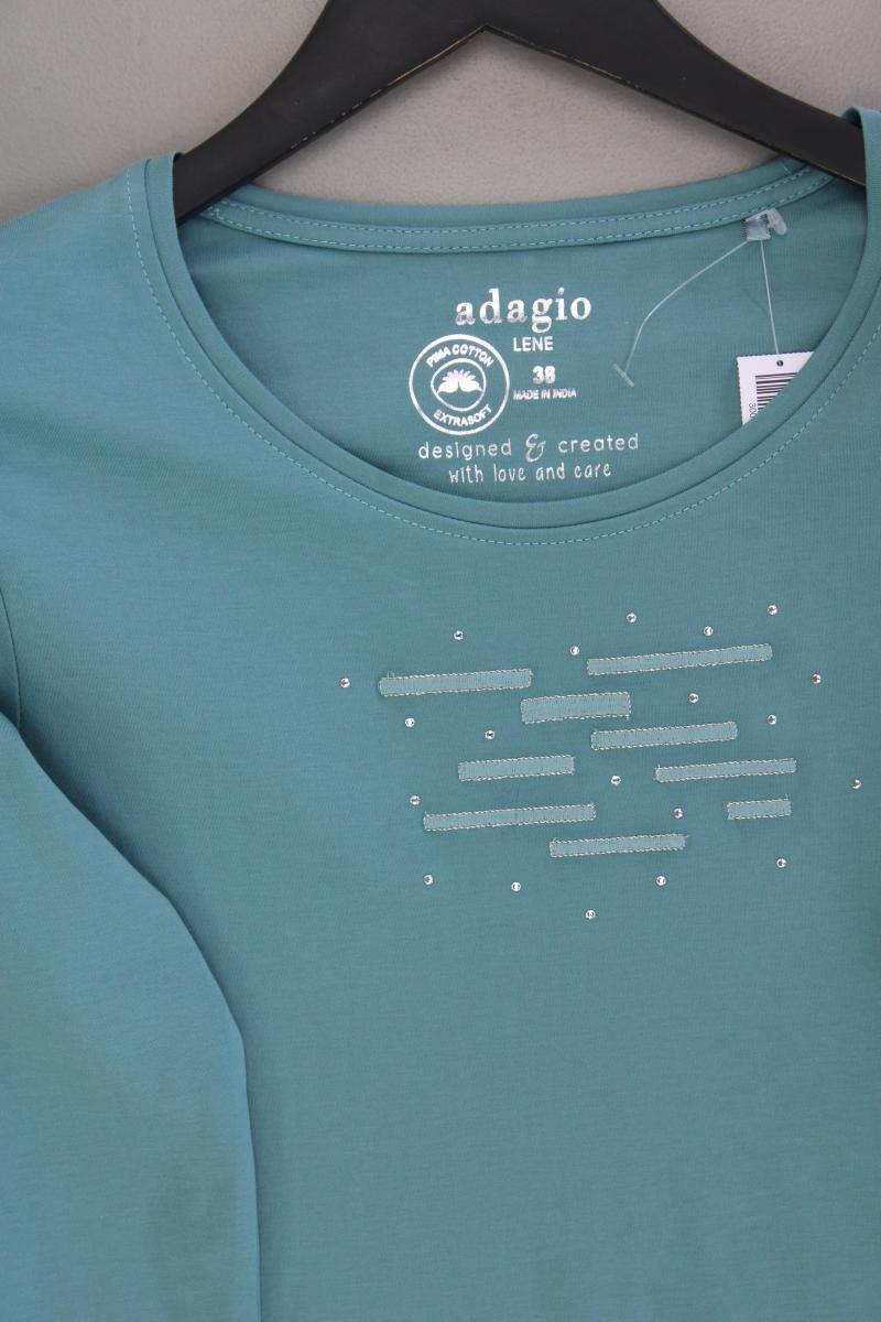 Adagio Regular Shirt Gr. 38 neuwertig 3/4 Ärmel türkis aus Baumwolle