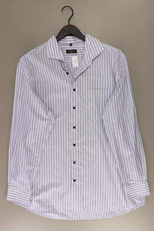 Eterna Langarmhemd für Herren Gr. Hemdgröße 45 gestreift blau aus Baumwolle