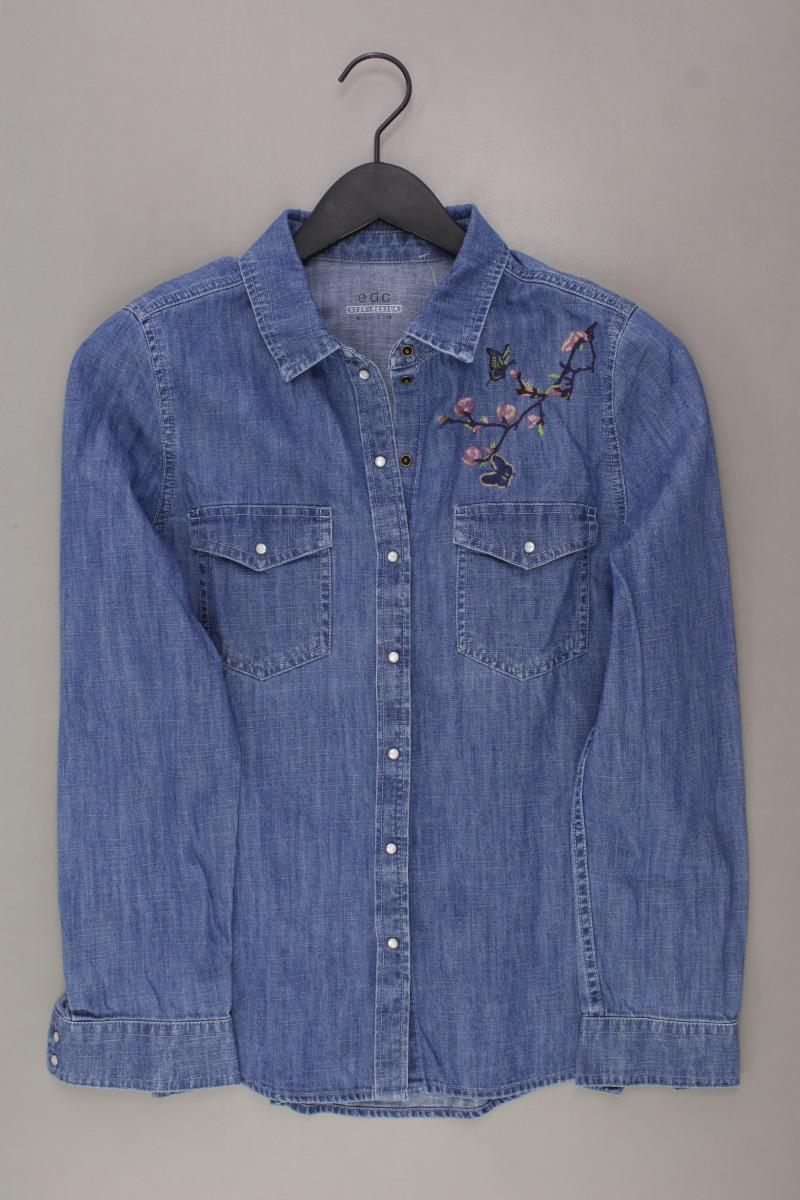 edc by Esprit Jeansbluse Gr. M Langarm blau aus Baumwolle