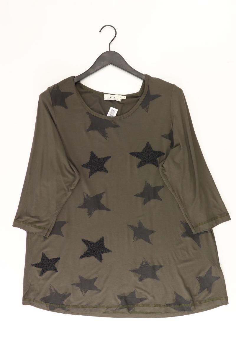 Zizzi Regular Shirt Gr. 46/48 3/4 Ärmel olivgrün aus Viskose