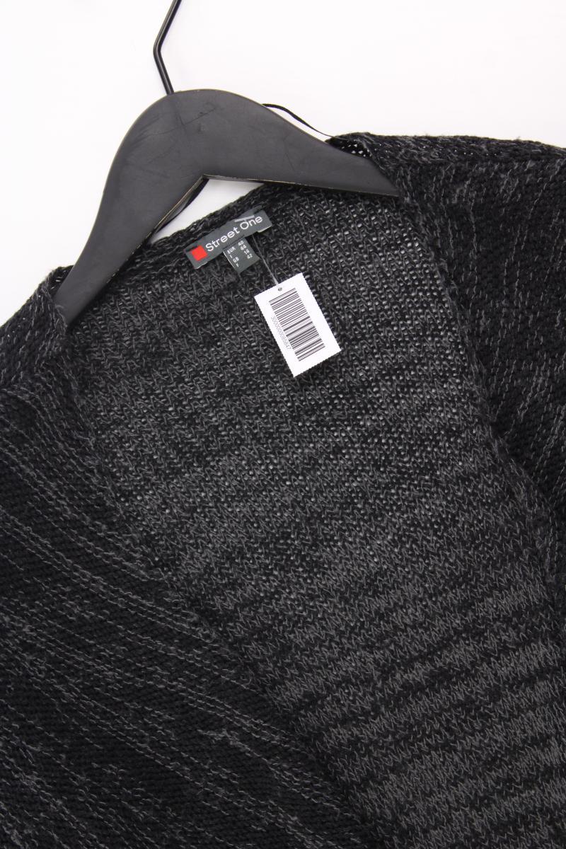 Street One Strickjacke Gr. 40 Langarm grau aus Baumwolle