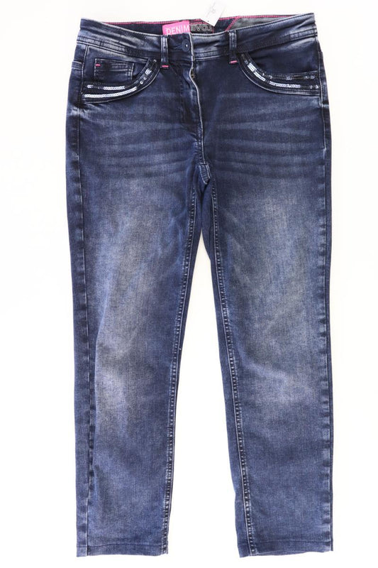 Cecil Straight Jeans Gr. W27 mit Pailletten blau aus Baumwolle