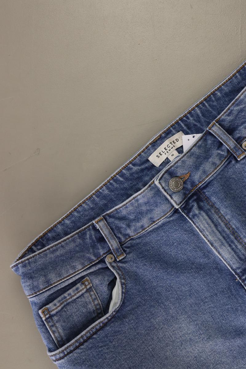 Selected Femme Jeansrock Gr. 42 blau aus Baumwolle