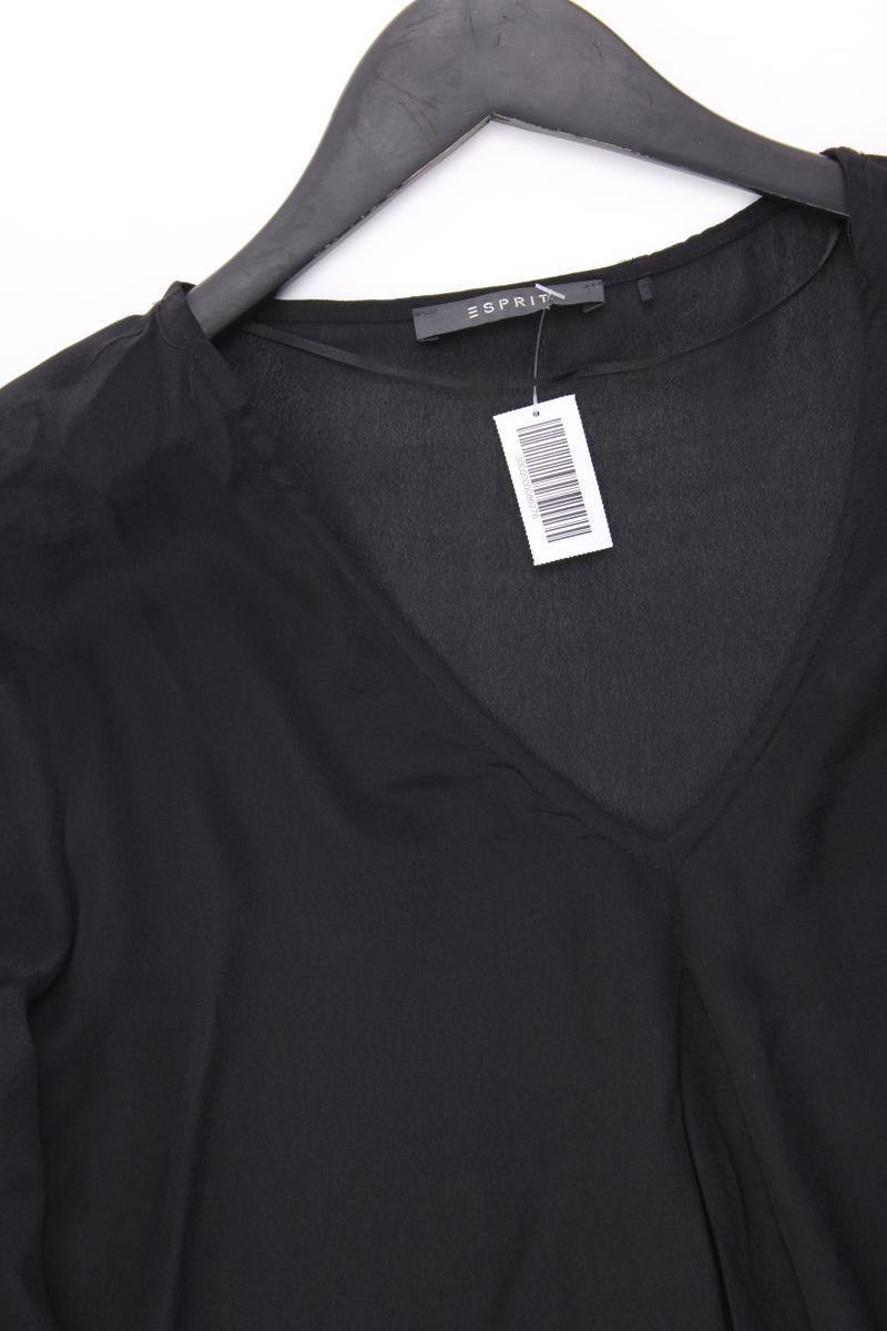 Esprit Langarmbluse mit Seide Gr. 40 schwarz aus Viskose