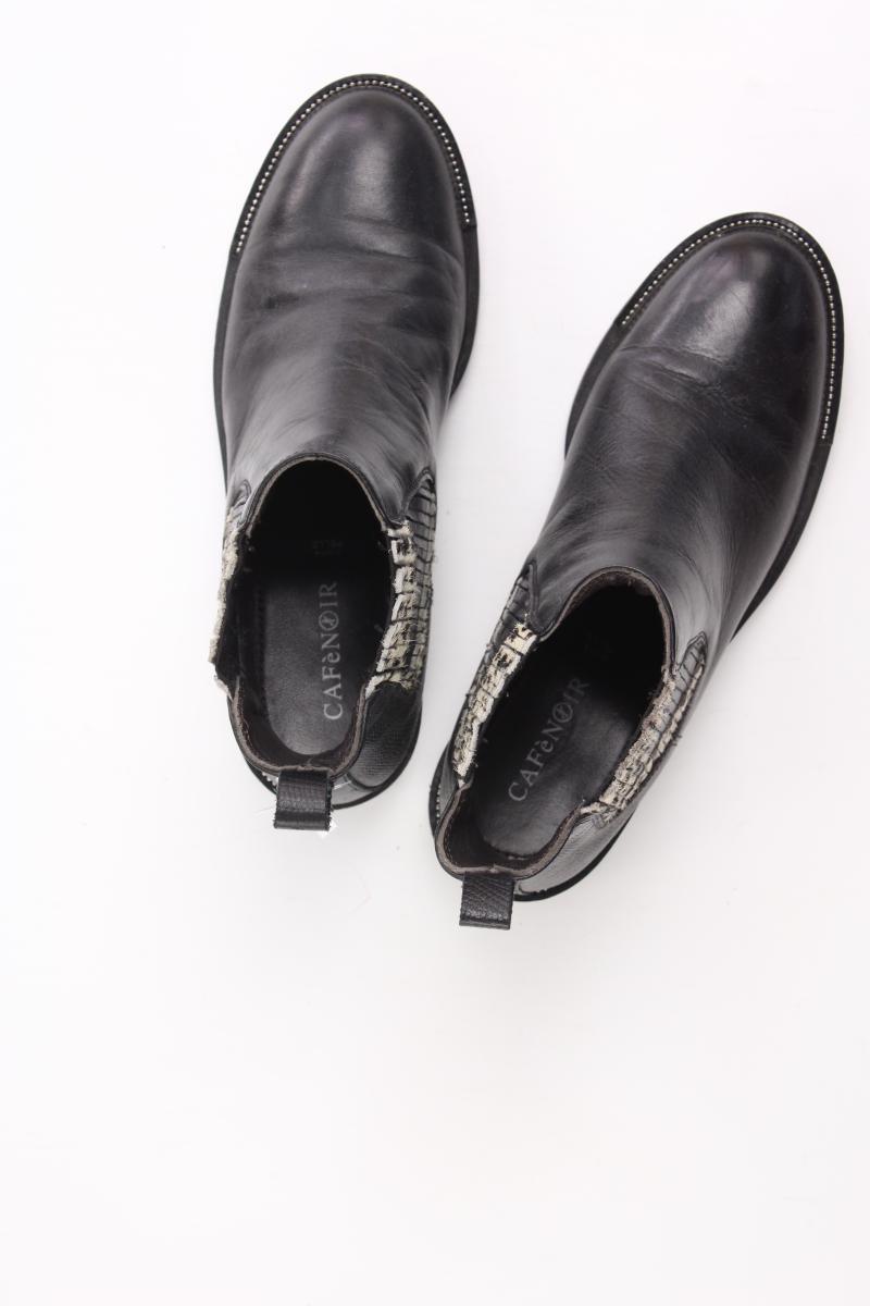 Café Noir Stiefeletten Gr. 37 schwarz aus Leder