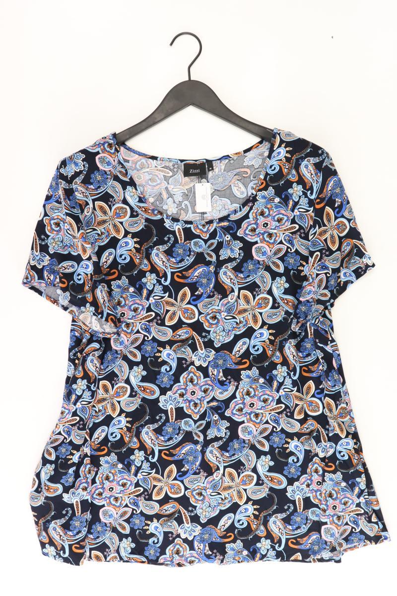 Zizzi Printshirt Gr. M mit Paisleymuster Kurzarm blau aus Viskose